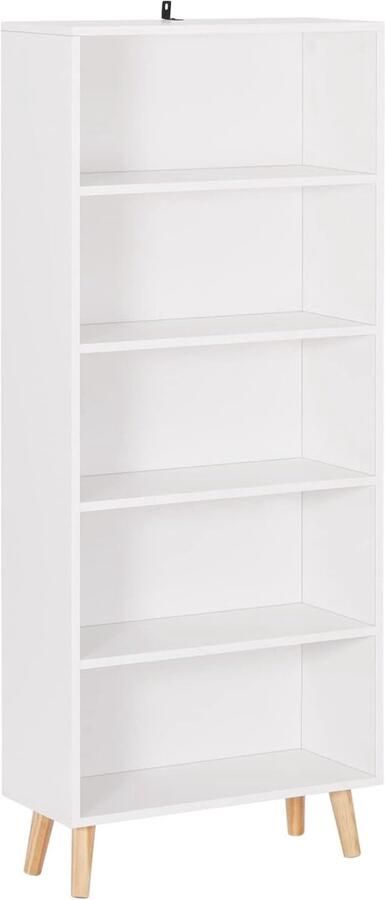 Warraich -ontwikkelaar van staande boekenkasten met vijf vakken voor archief- en kantoortoepassingen-Wit