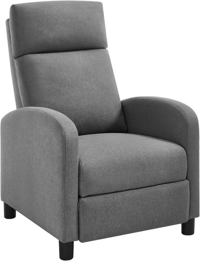 Warraich -Relaxfauteuil: Comfortabele Loungefauteuil met Relaxfunctie en Linnen Bekleding in Donkergrijs