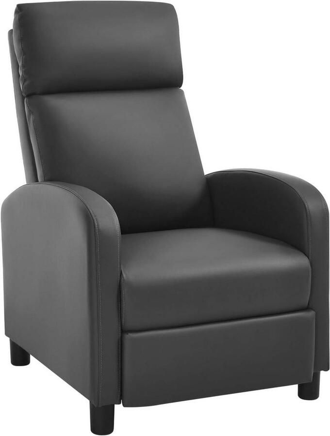 Warraich -Relaxfauteuil: Comfortabele Loungefauteuil met Relaxfunctie Grijs Imitatieleer