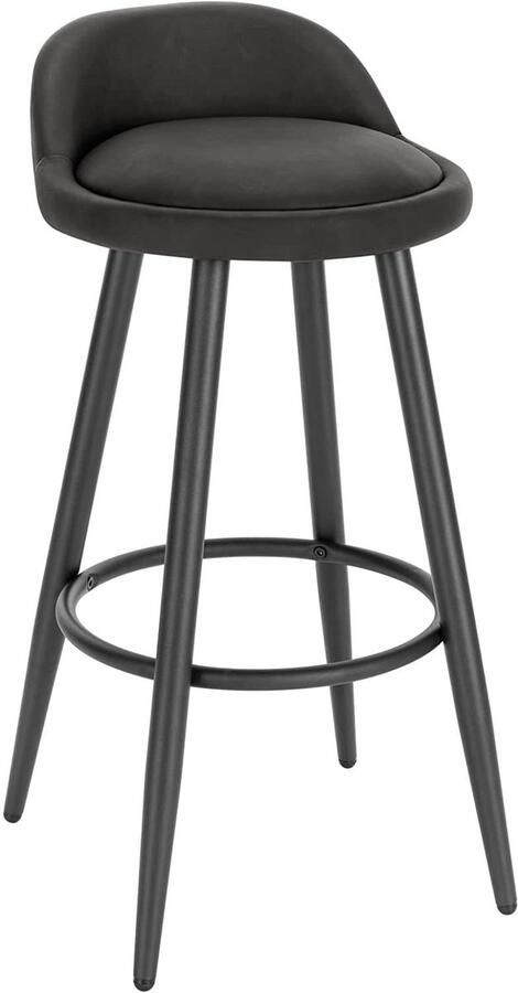 Warraich -Veelzijdige Antraciet Barkruk: Comfortabele Barstoel met Duurzame Kunstlederen Bekleding voor Settings