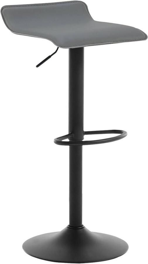 Warraich -Verstelbare Grijze Barkruk: Comfortabele Barstoel met Duurzame Kunstlederen Bekleding voor Hoogtes