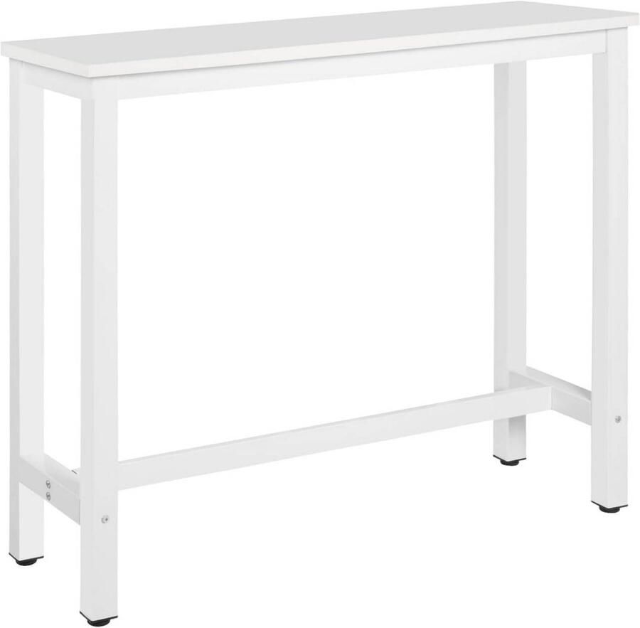 Warraich -Witte Bartafel Bistrotafel: Hoge Eettafel met Stijlvol Metalen Frame en Duurzaam MDF Tafelblad