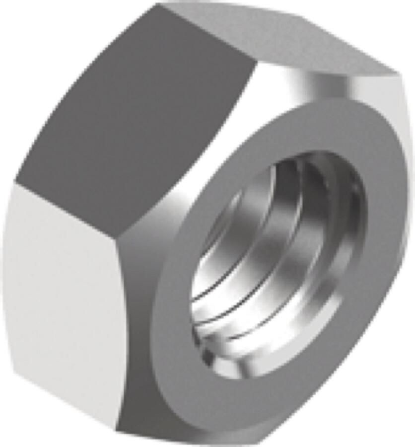 Wasi RVS zeskantmoer A2 M5 per 10 stuks