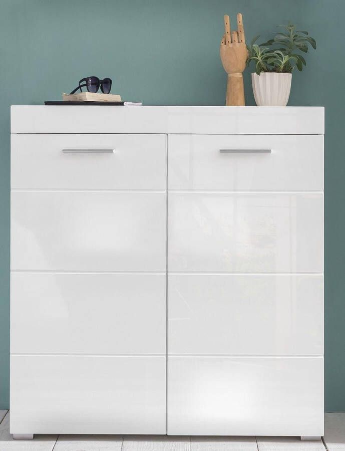 Trendteam Schoenen- en opbergkast Amanda 91 x 38 x 97 cm High Glossy White - Foto 2