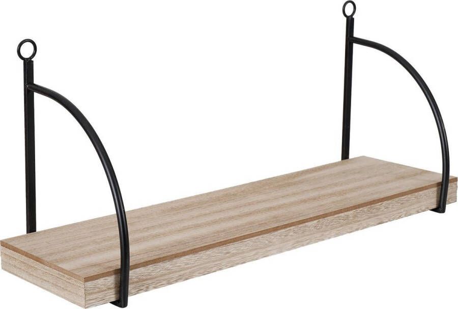 WDMT Zwevende wandplank met beugel van ™ 57 x 23 x 17 cm Muur decoratie Zwevende boekenplank Rechthoekige wandplank met ophang beugel Zwart