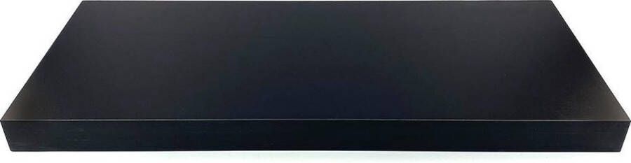 WDMT Zwevende wandplank van ™ 57 x 24 x 4 cm Muur decoratie Zwevende boekenplank Rechthoekige wandplank Zwart