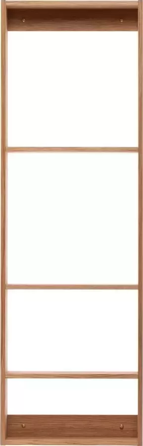 We Do Wood Foursquare Hangende Wandkast Eikenhout met 4 Vakken Zwevende Vakkenkast aan de Muur Naturel Eiken 32 x 8 x 100 cm