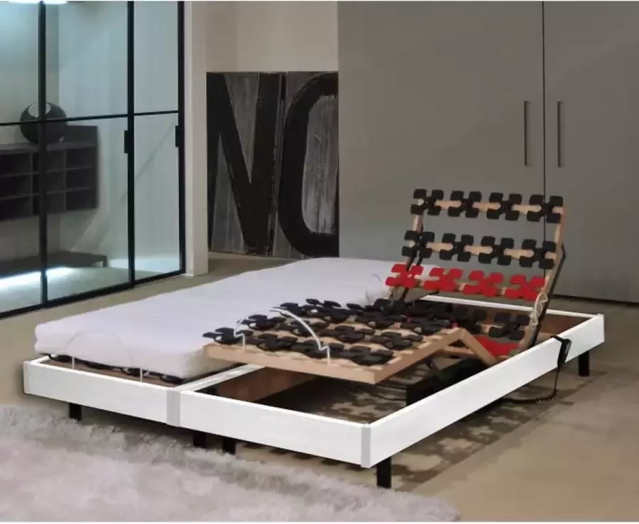 Webed MURCIE Set matras + relaxbasis 2 x 80 x 200 Schuim 13 cm Boerderij Wit