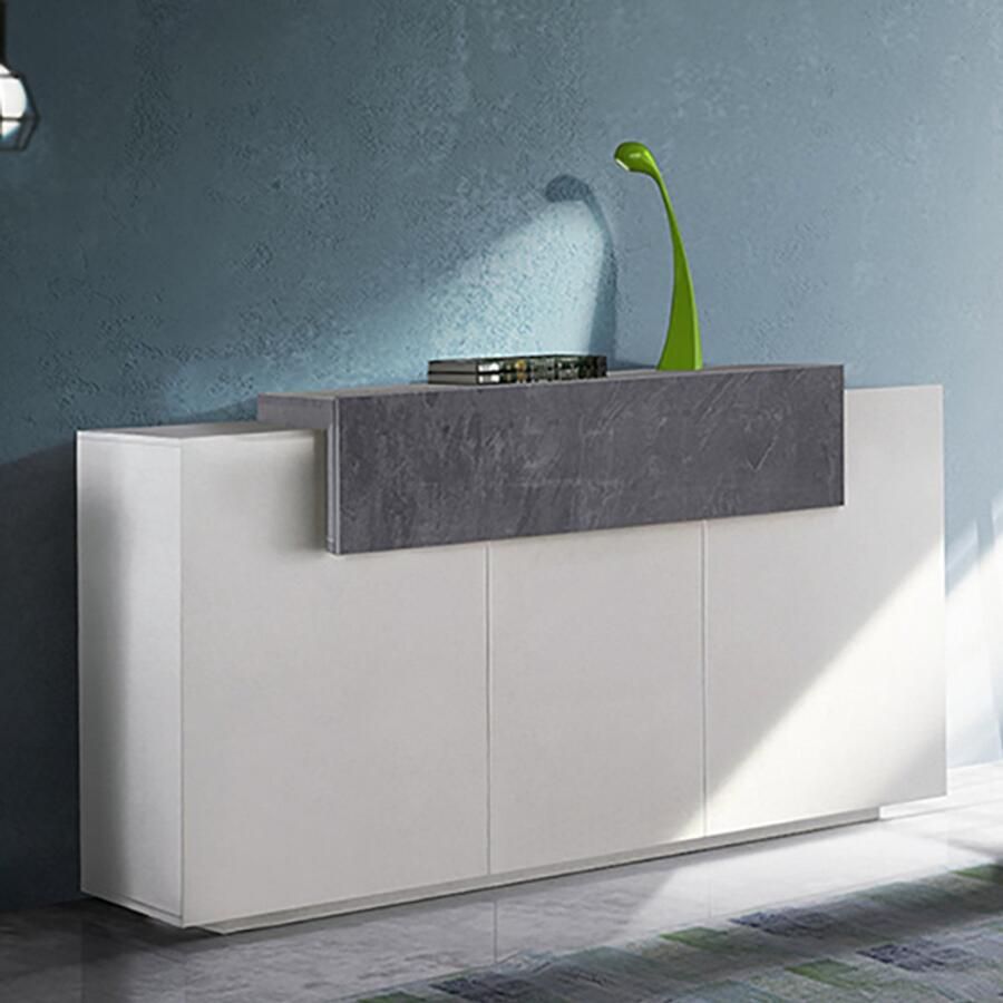 INOSIGN Dressoir Coro commode kast buffet greeploos met legplanken met 1 klep 3 deuren dubbele diepte bxdxh 160x45x85 6 cm