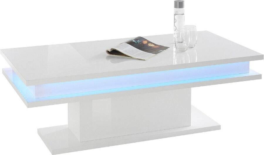 Webfurniture EMOB Salontafel Little Big Inclusief verlichting 100 x 55 x 42 cm High Gloss White Web-Furniture Salontafels outlet Wit; Hoogglans wit MDF Salontafels outlet Op voorraad - Foto 2