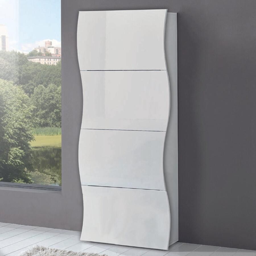 Webfurniture Schoenenkast Ronda 161 cm-hoogglans wit