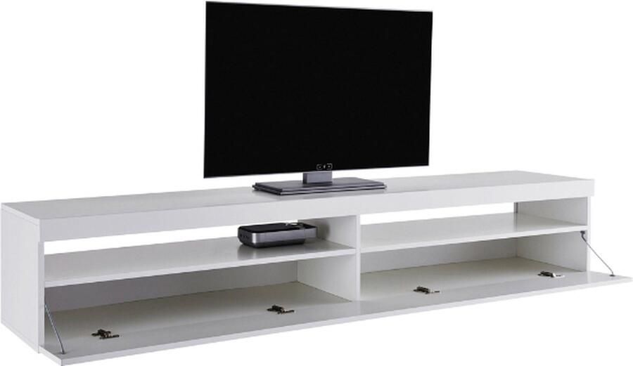 Webfurniture TV Meubel tv-meubel Burrata x 45 x 36 2 High Gloss White 200cm Wit; Hoogglans wit - Foto 3