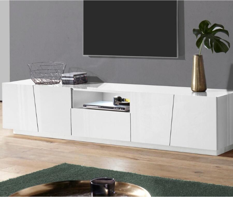 Webfurniture Tv-meubel Gavin 220 cm-hoogglans wit