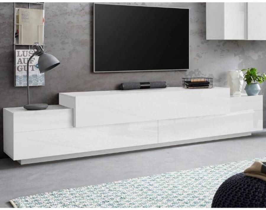 Webfurniture tv-meubel Porro 240 x 45 x 51 5 cm High Gloss White Design