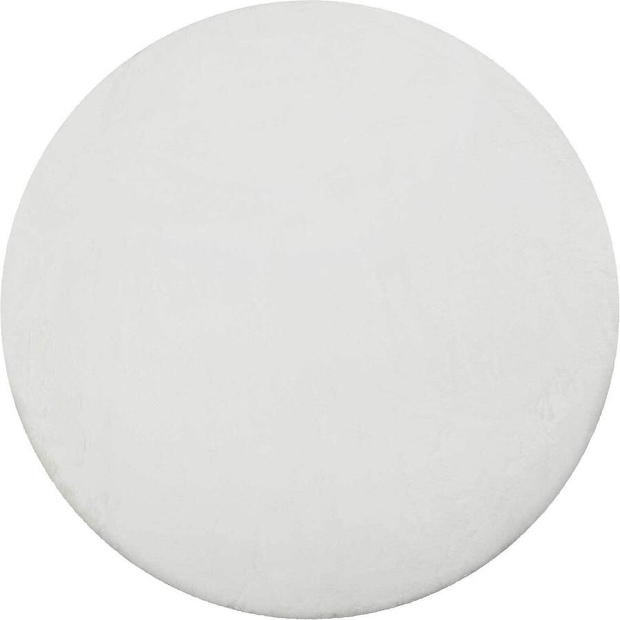 Wecon home Basics Anna Hoogpolig vloerkleed 200 cm rond beige wit