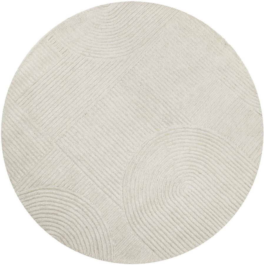 Wecon home Hamptons THIRTYSIX Laagpolig vloerkleed 180 cm rond roomwit