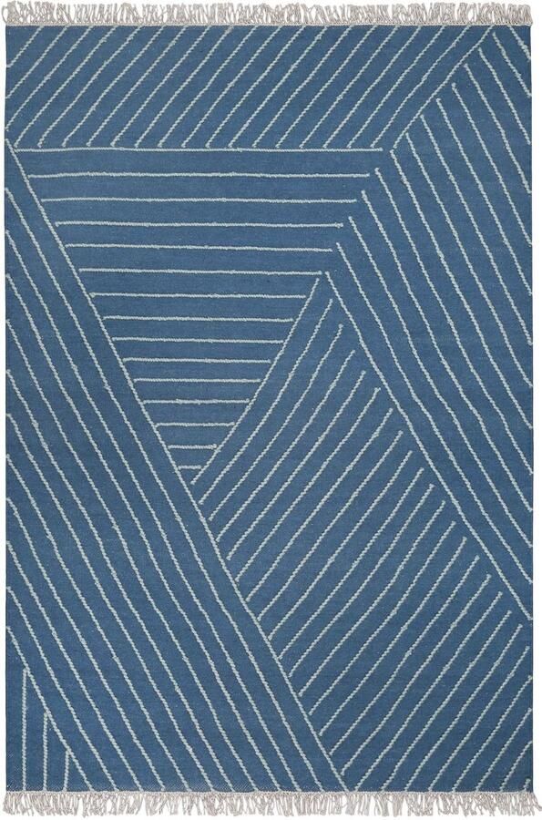 Wecon home Ocean Lines Laagpolig vloerkleed blauw wit 80x150 cm