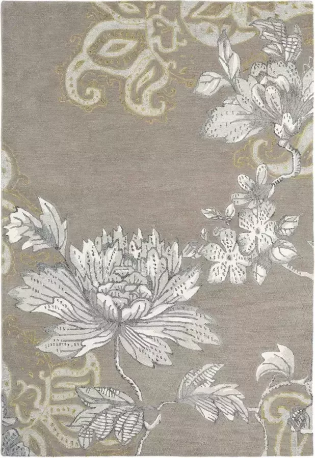 Wedgwood Fabled Floral Grey 37504 Vloerkleed 250x350 Rechthoek Laagpolig Tapijt Klassiek Grijs Taupe