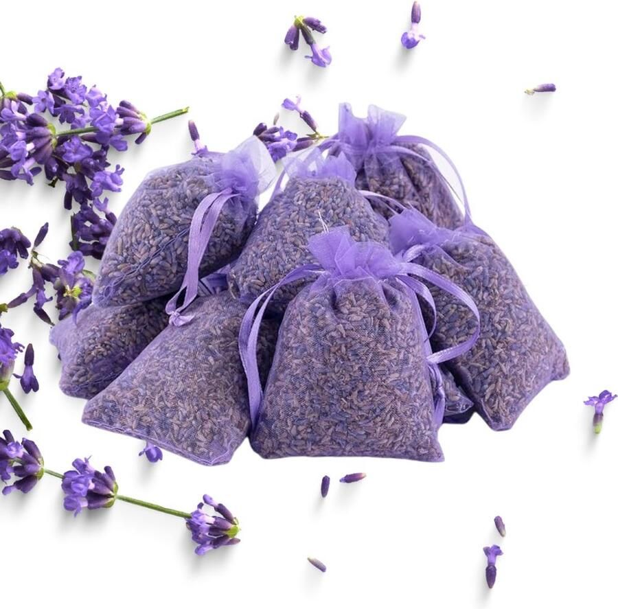 Wehl Commerce Lavendel Geurzakjes voor Kledingkast 6 x 20 gram Extra grote XL zakjes Voordeelverpakking verpakt in organza zakjes 6 x 20 gram motten bestrijden