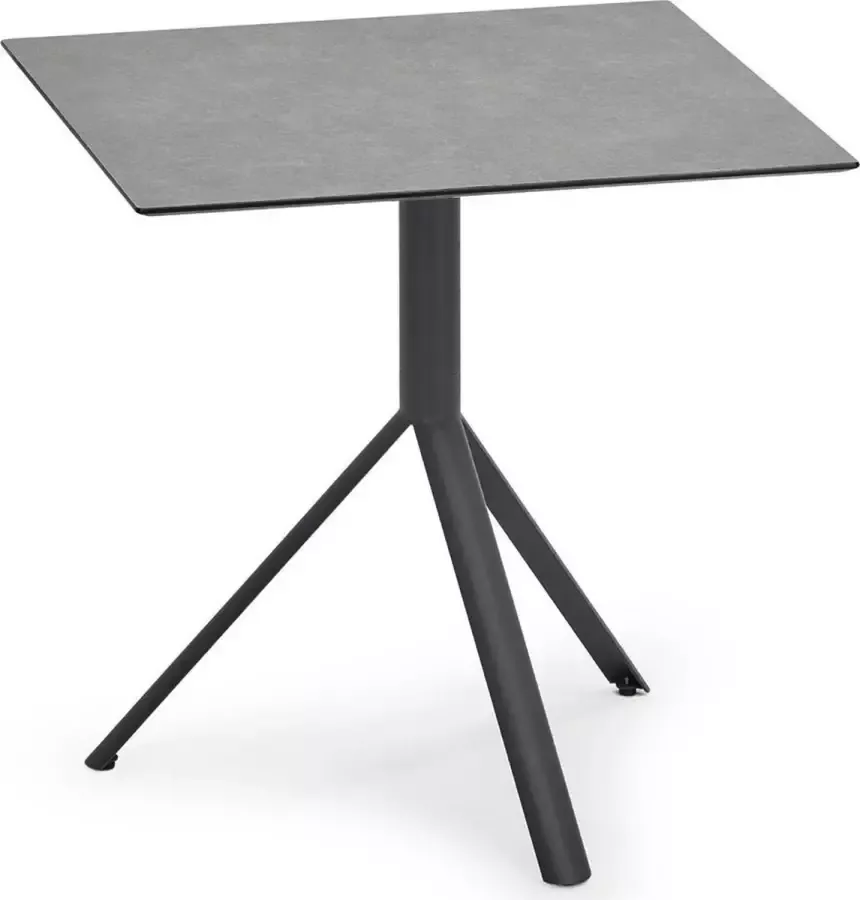 Weishäupl Trio bistrotafel hoekig steengrijs grijs metallic 70 x 70 cm