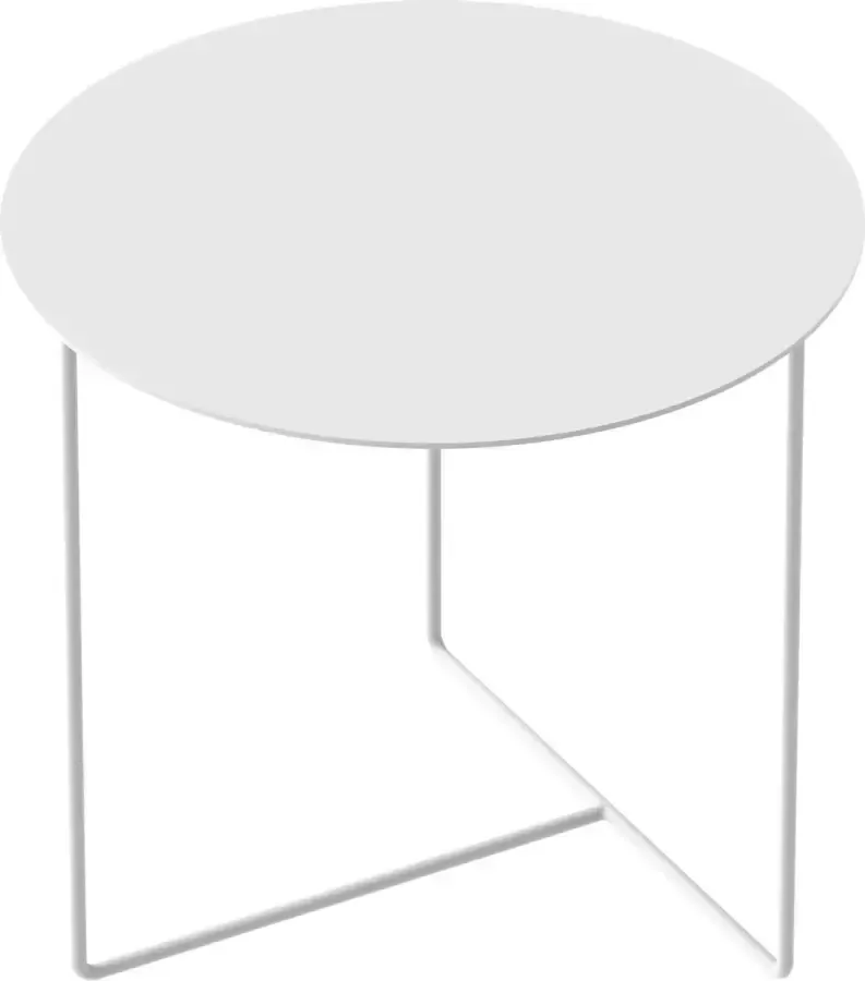 WELD & CO – SOLID 01 Side Table – Ronde wit metalen bijzettafel – 50x50xH45cm
