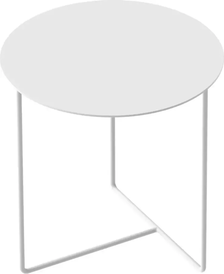 WELD & CO – SOLID 03 Side Table – Ronde bijzettafel van wit metaal – 40x40xH40cm