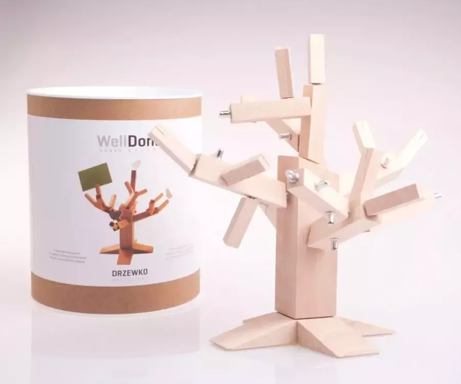 Welldone Bureau Organizer Memo houder Hout Wooden Tree
