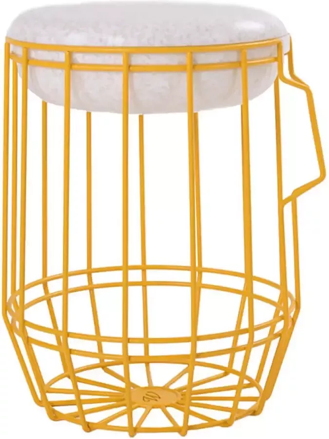 Weltevree Carrier Opbergkrukje Kruk met Opbergruimte Houtopslag Geel