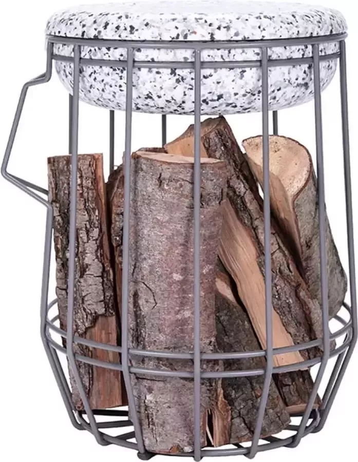 Weltevree Carrier Opbergkrukje Kruk met Opbergruimte Hocker Grijs