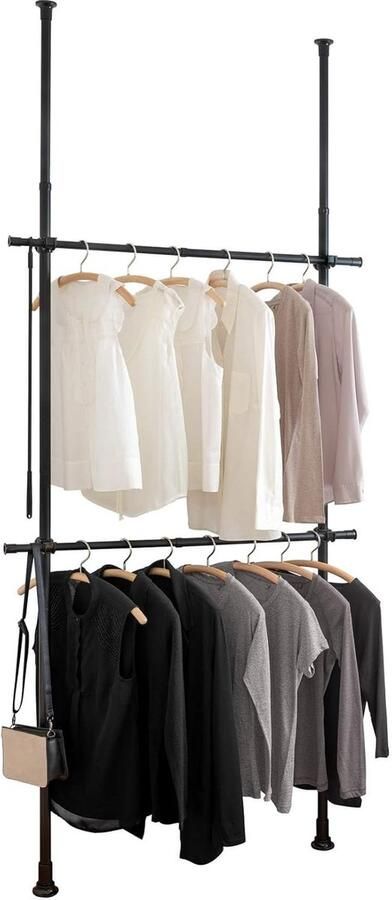 Wenko Herkules kledingrek Kunststof Uitbreidbaar Zwaar gebruik 120D x 74 9B x 165 1H centimeter Laadvermogen 2 kg zwart