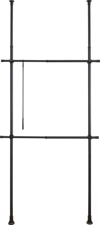 Wenko Kledingrek Herkules Basic 75-120 X 165-300 Cm RVS Zwart