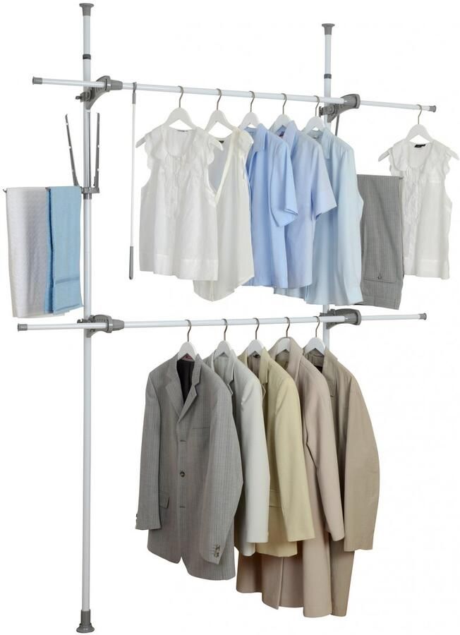 Wenko Kledingrek Herkules Flex 116-190 X 165-300 X 36 Cm Rvs Wit - Foto 2