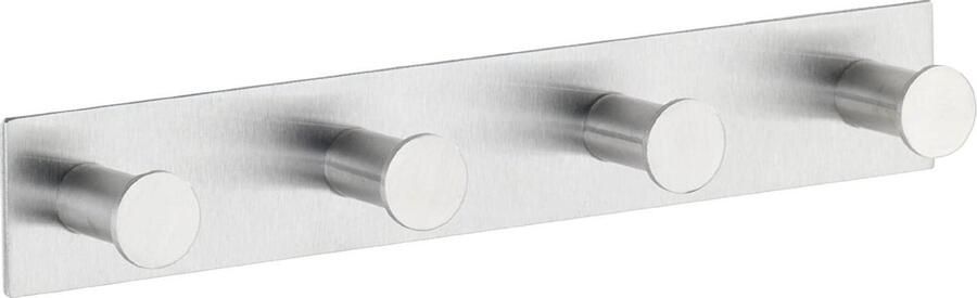 Wenko Zelfklevende Handdoekhaak met 4 haken Celano Quadro RVS Handdoekhouder Handdoekrek