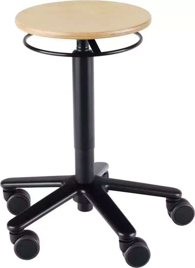 Wesjon PEB3010 Tabouret houten zitting onzichtbare montage zwart