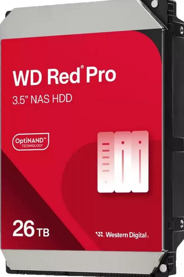 Western Digital WD Red Pro WD260KFGX Vaste schijf Enterprice 26 TB intern 3.5 SATA 6Gb s 7200 tpm -buffer: 512 MB 24 7 NAS-omgevingen