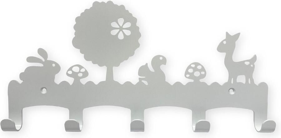 Weterings Store Metalen Kinderkapstok – NIJNTJE Thema – 5 Haken – Duurzaam & Veilig