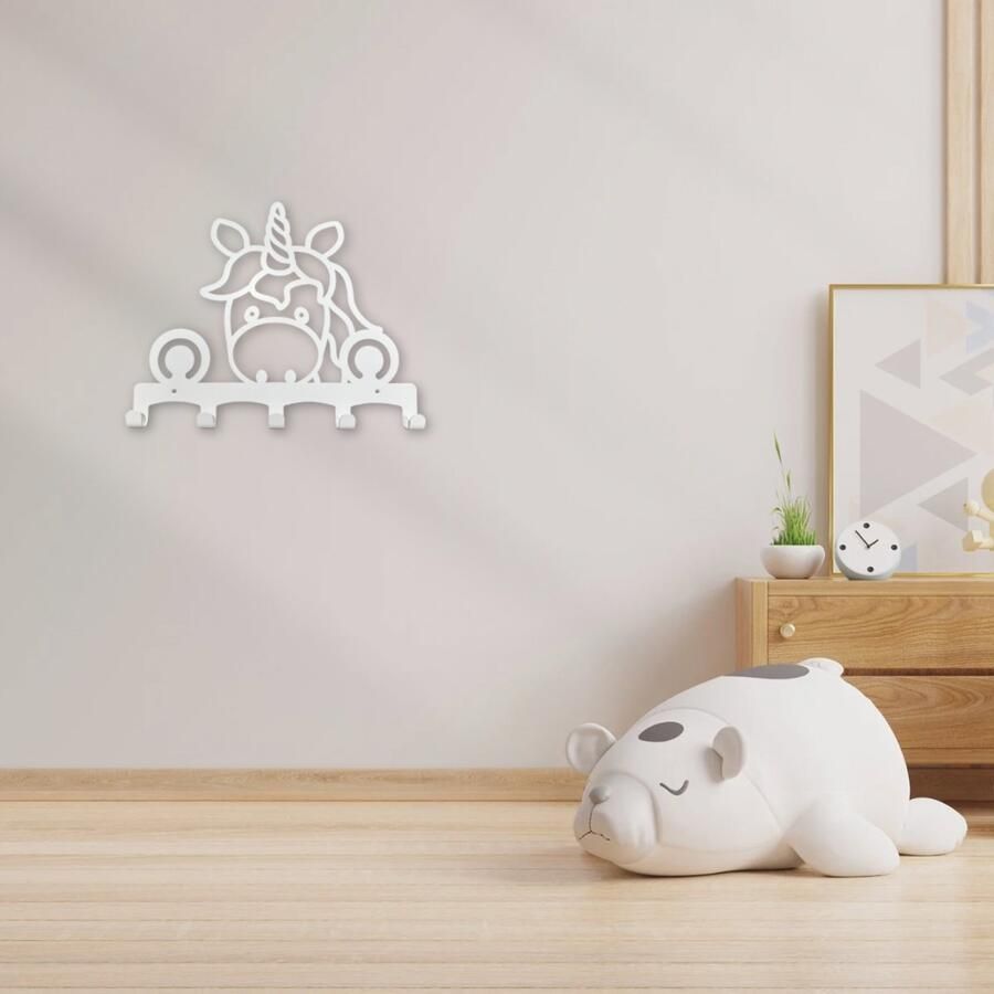 Weterings Store Unicorn Kinderkapstok Staal 400mm 5 Haakjes Wit