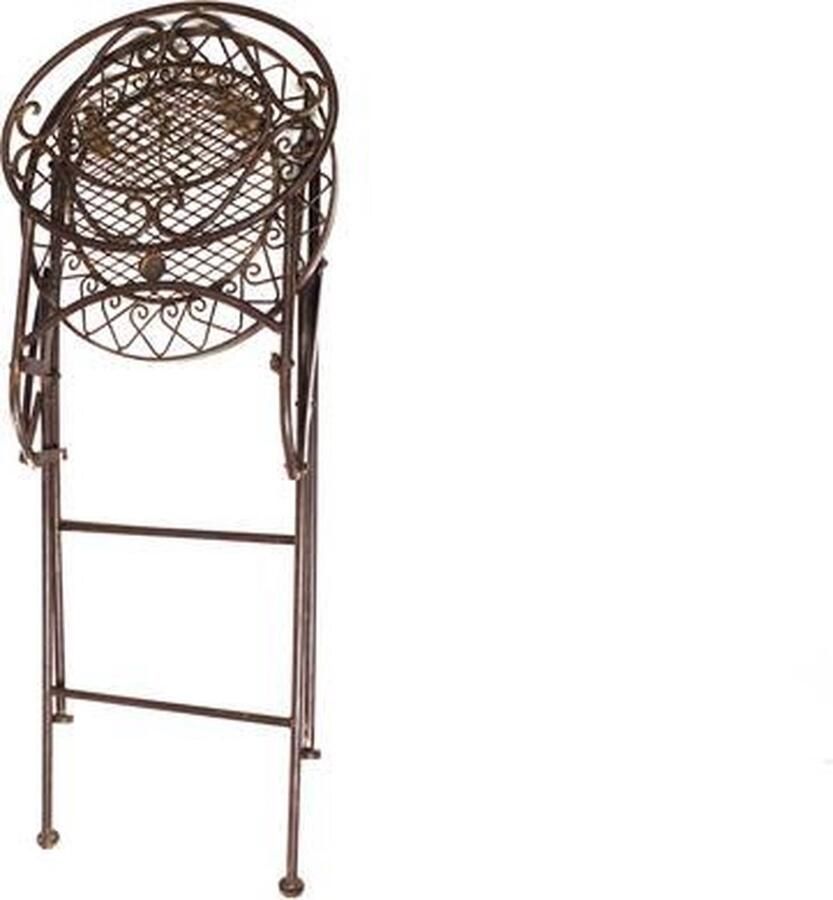 Wexdeco een Metalen opvouwbare bruine barkruk