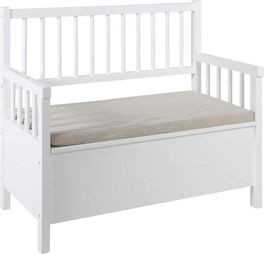 White-Label Klepbank Opbergbank Woonkamer Dekenkist voor Slaapkamer Wit