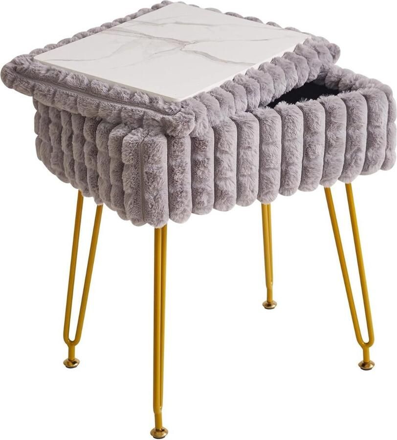 White-label Make up Stoel Kaptafel Kruk Visagie Grijs