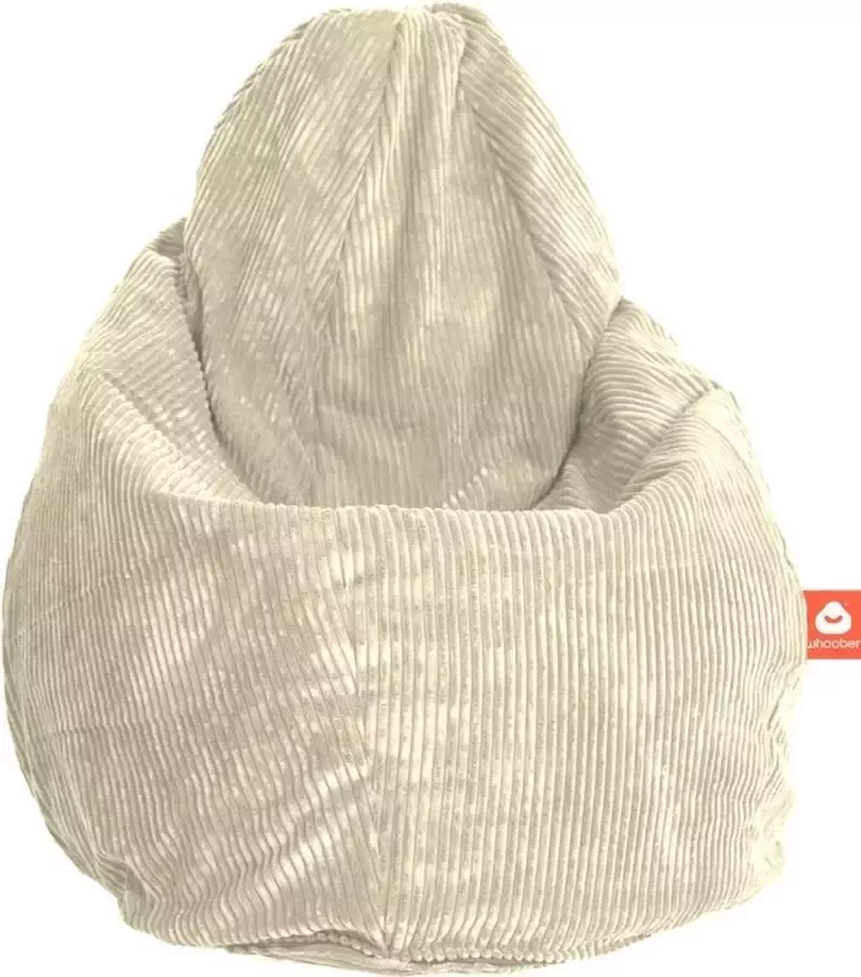 LC Zitzakken Whoober peervorm zitzak Barça outdoor Creme Wasbaar Voor binnen en buiten