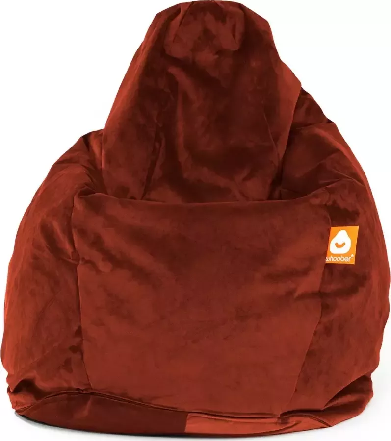 Whoober peervorm zitzak Barca velvet bordeaux rood Wasbaar Zacht en comfortabel