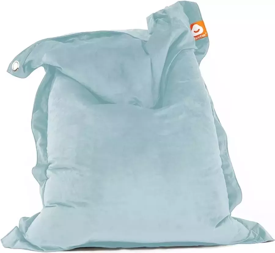 Whoober rechthoek zitzak St. Tropez M velvet aqua Wasbaar Zacht en comfortabel