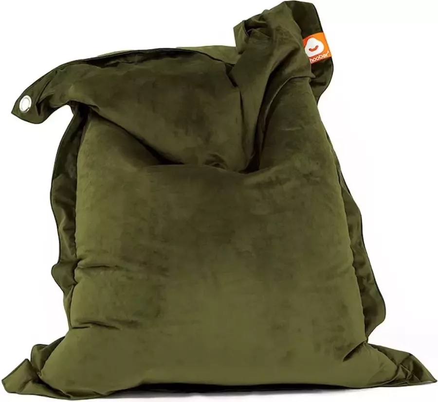 Whoober rechthoek zitzak St. Tropez M velvet kaki Wasbaar Zacht en comfortabel