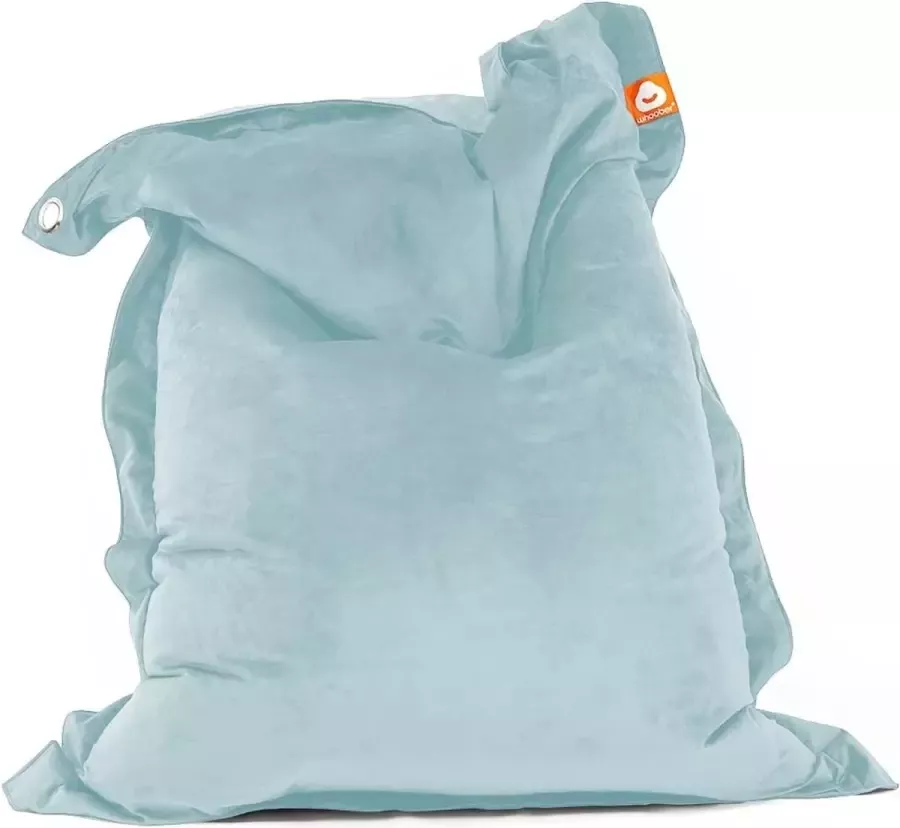 Whoober rechthoek zitzak St. Tropez XL velvet aqua Wasbaar Zacht en comfortabel