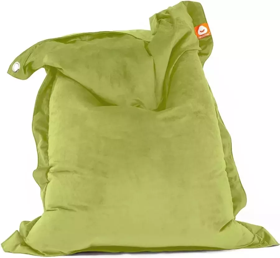 Whoober rechthoek zitzak St. Tropez XL velvet pistache Wasbaar Zacht en comfortabel