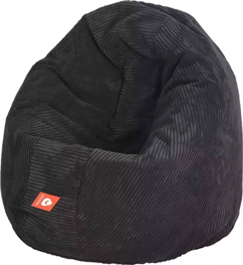 Whoober ronde zitzak Ibiza M ribcord antraciet Wasbaar Zacht en comfortabel