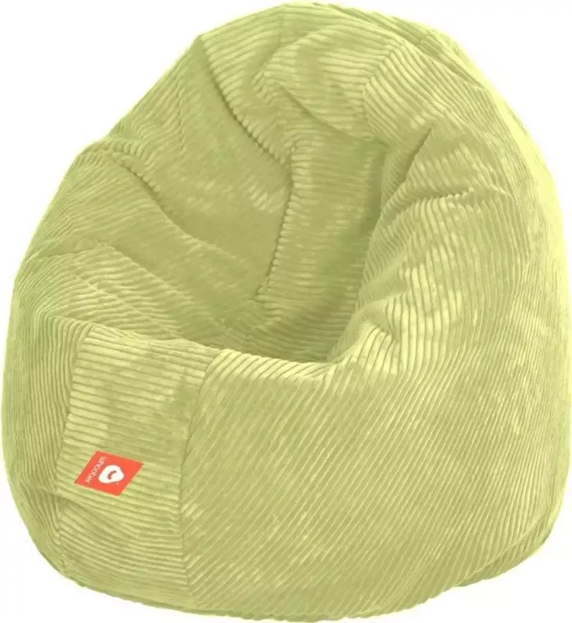 Whoober ronde zitzak Ibiza M ribcord pistache Wasbaar Zacht en comfortabel