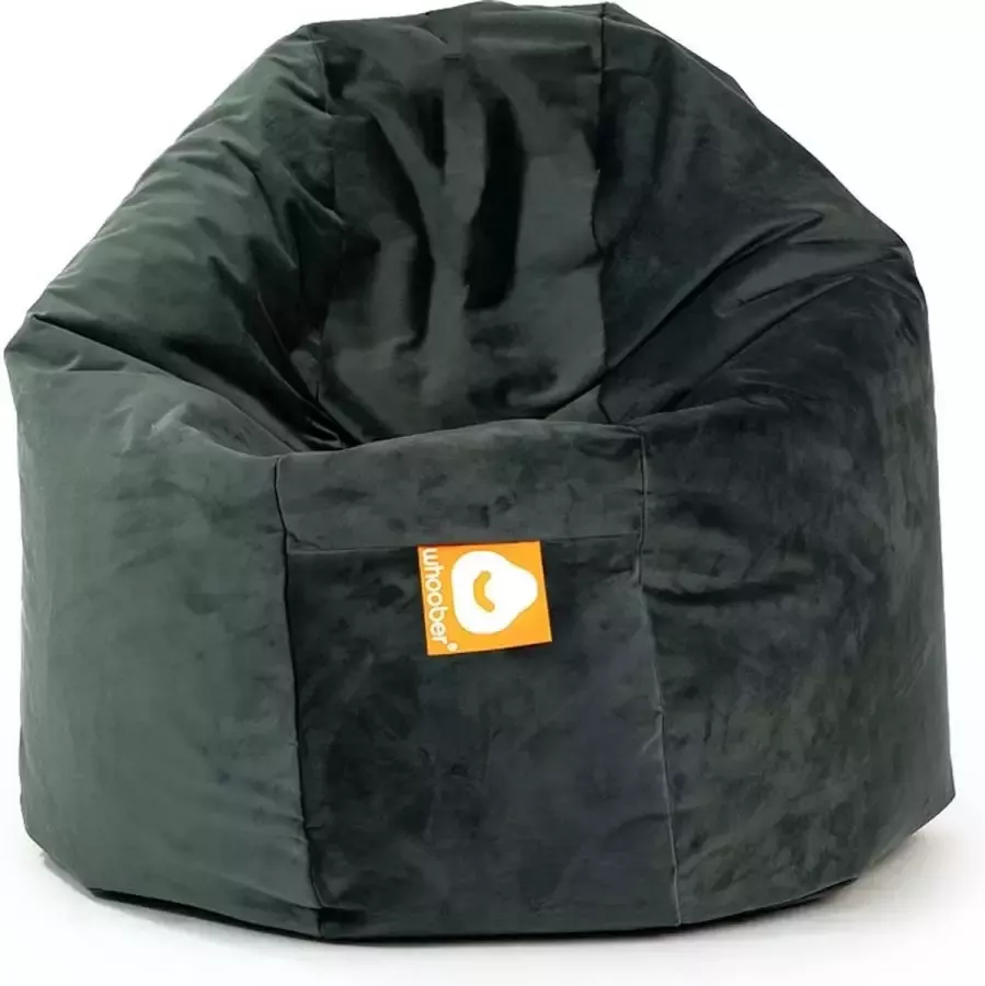 Whoober ronde zitzak Ibiza M velvet antraciet Wasbaar Zacht en comfortabel