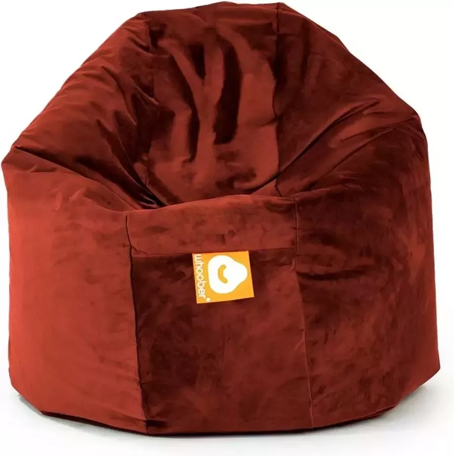 Whoober ronde zitzak Ibiza M velvet bordeaux rood Wasbaar Zacht en comfortabel